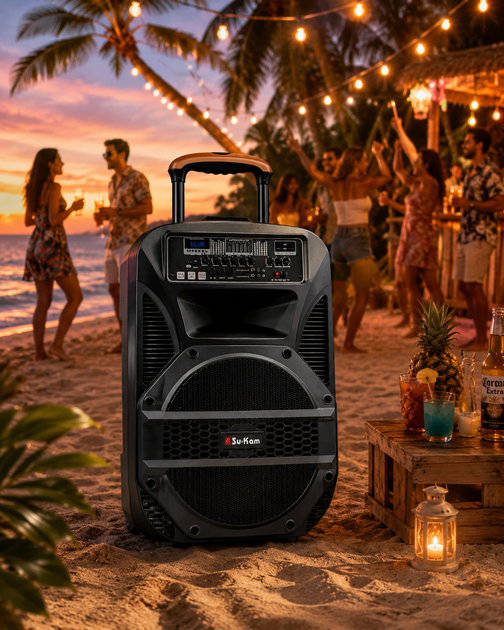 Портативна колонка Su-Kam BT115D Bluetooth, USB, FM акустична караоке-система - зображення 2