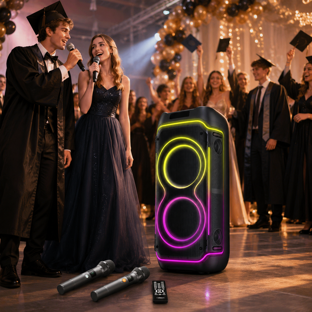Акустична переносна колонка ZXX-5540 100 Вт з Bluetooth - Фото 3 Акустична переносна колонка ZXX-5540 100 Вт з Bluetooth - зображення 3