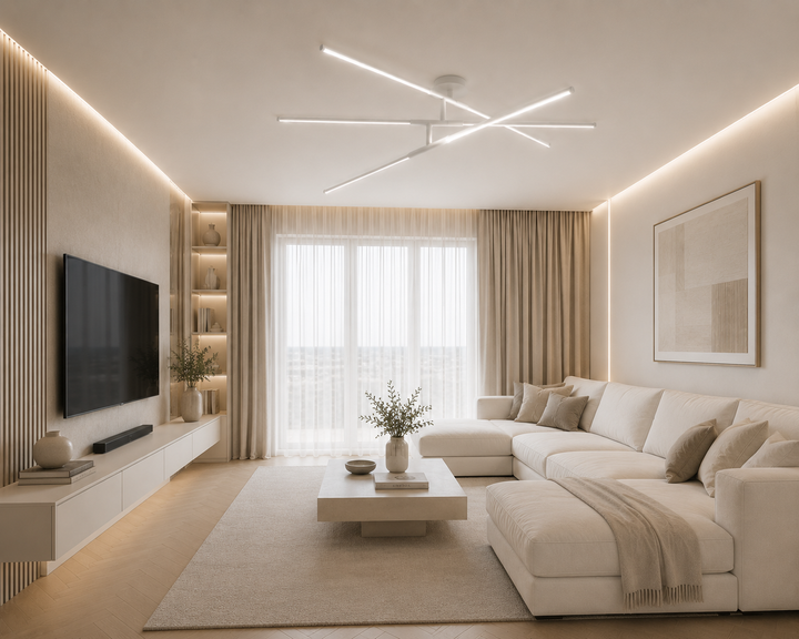 LED люстра стельова 40W 3000-4000-6000K біла поворотна Sneha (995517) - зображення 6