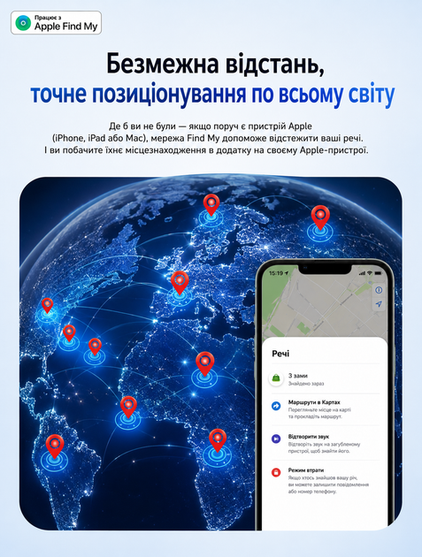 GPS-трекер HUTHUR TAG с функцией Find My для iPhone, iPad и Mac, Bluetooth, IP67, автономность до 12 месяцев для отслеживания вещей и животных - изображение 7