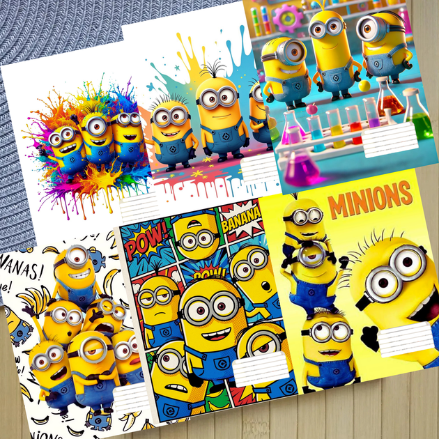 Набор тетрадей Миньоны Minions на скобе 18 листов линия (34014) - Фото 1 Набор тетрадей Миньоны Minions на скобе 18 листов линия (34014) - изображение 1