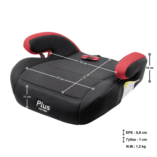 Автокрісло-бустер Carrello Plus CRL-16007 Raven Red з направляючим ременем 75 см - зображення 2