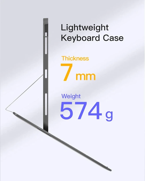 Чохол Inateck з клавіатурою для iPad Air 13 дюймів M4 2026/M3 2025/M2 2024 12,9 дюймів BK2007-13 - зображення 3