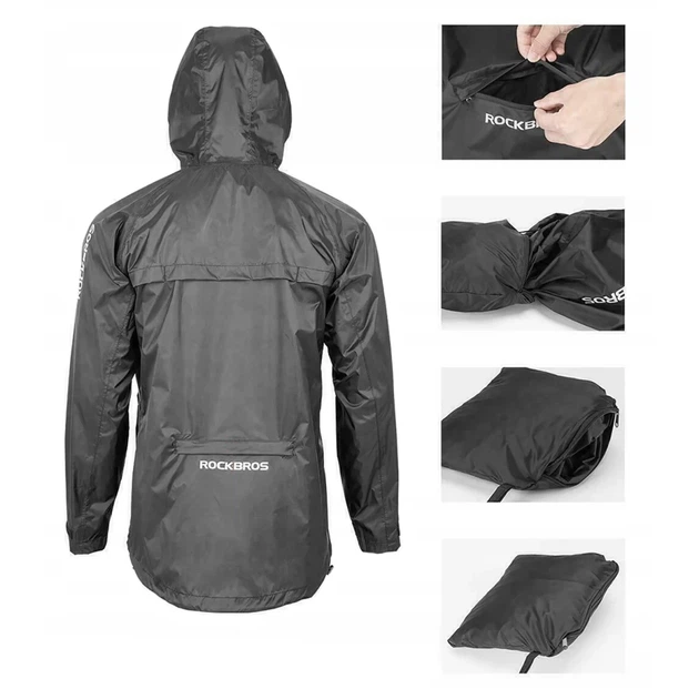 Куртка дощовик Rockbros YPY013BK4XL дихаюча вітрозахисна XXXXL Чорний (Rockbros-YPY013BK4XL) - зображення 4