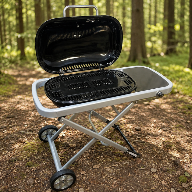 Газовый гриль Weber Traveler 100 х 45 х 80 см / Портативный газовый гриль / Барбекю для природы - Фото 5 Газовый гриль Weber Traveler 100 х 45 х 80 см / Портативный газовый гриль / Барбекю для природы - изображение 5