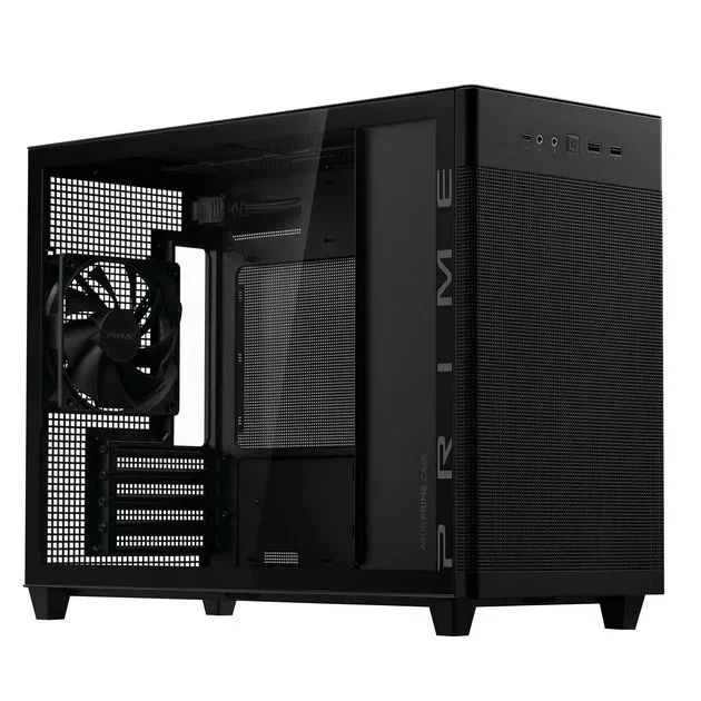 Корпус ASUS Prime AP201 Tempered Glass, без БЖ, 2xUSB3.2, 1xUSB Type-C, боковая панель из закаленного стекла, mATX, черный 90DC00G0-B39010 - изображение 2