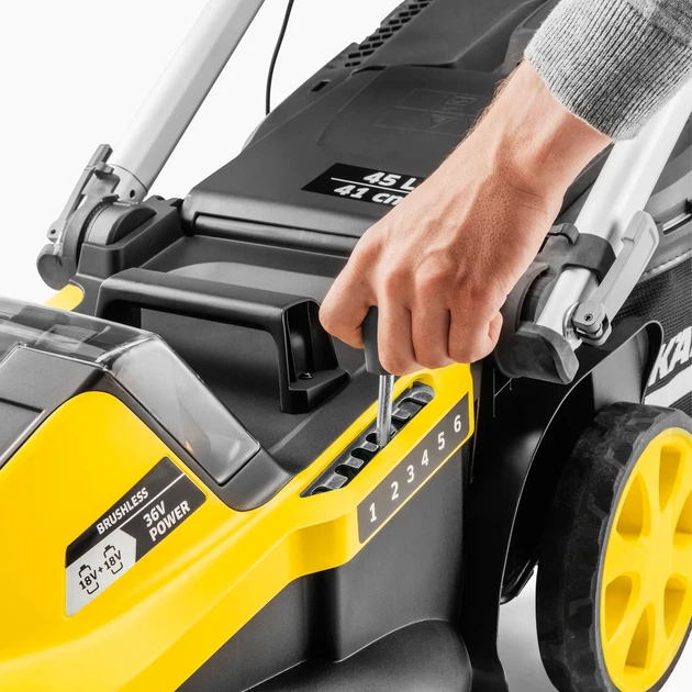 Акумуляторна газонокосарка Karcher LMO 5-18 Dual 18В, ширина скошування 41 см, висота скошування 25-70 мм, без батареї та зарядног - зображення 2