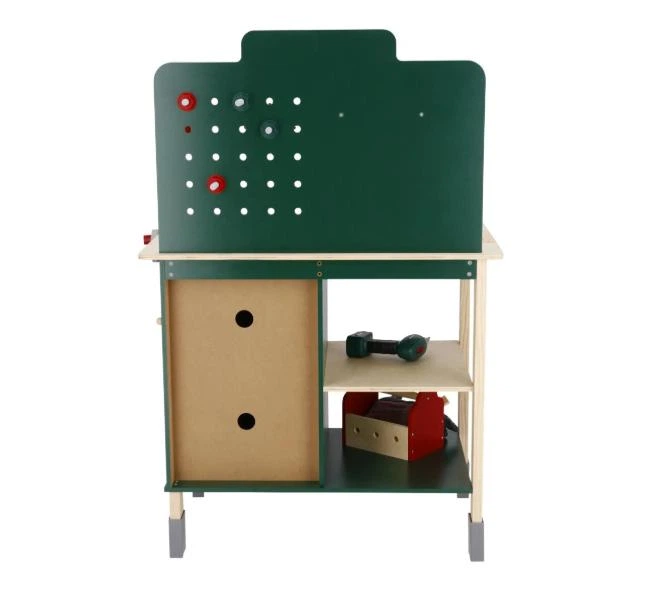 Детский деревянный верстак-мастерская LUPILU Wooden Workbench с инструментами и регулировкой высоты 97 / 101 / 103 см - изображение 3