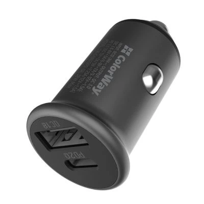 Зарядний пристрій ColorWay 2USB Car (Type-C PD20W + USB QC3.0 ) (38W) Gray (CW-CHA029PD-GR) - Фото 2 Зарядний пристрій ColorWay 2USB Car (Type-C PD20W + USB QC3.0 ) (38W) Gray (CW-CHA029PD-GR) - зображення 2