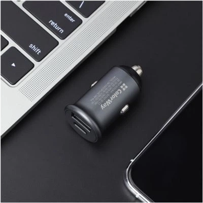 Зарядний пристрій ColorWay 2USB Car (Type-C PD20W + USB QC3.0 ) (38W) Gray (CW-CHA029PD-GR) - Фото 6 Зарядний пристрій ColorWay 2USB Car (Type-C PD20W + USB QC3.0 ) (38W) Gray (CW-CHA029PD-GR) - зображення 6