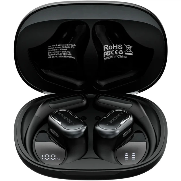 Навушники TWS Blackview AirBuds 300 Obsidian Black (6931548325826) - Фото 1 Навушники TWS Blackview AirBuds 300 Obsidian Black (6931548325826) - изображение 1