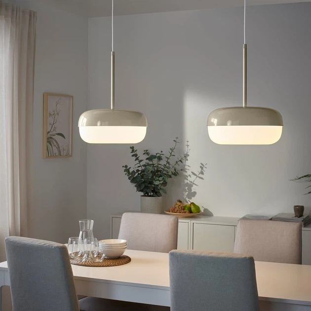 Підвісна лампа, бежевий, 37 см IKEA BLÅSVERK 605.209.03 - изображение 3