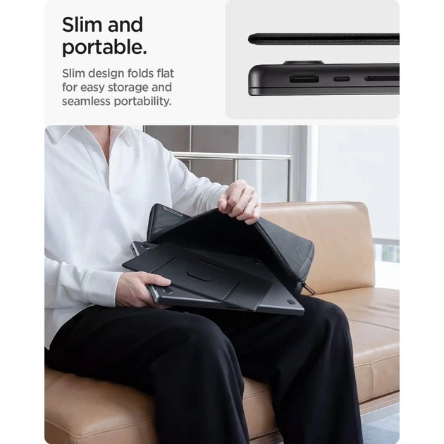 Подставка Spigen LD201-S8 SlimFold для ноутбука и планшета Space Grey (AMP11117) - изображение 10