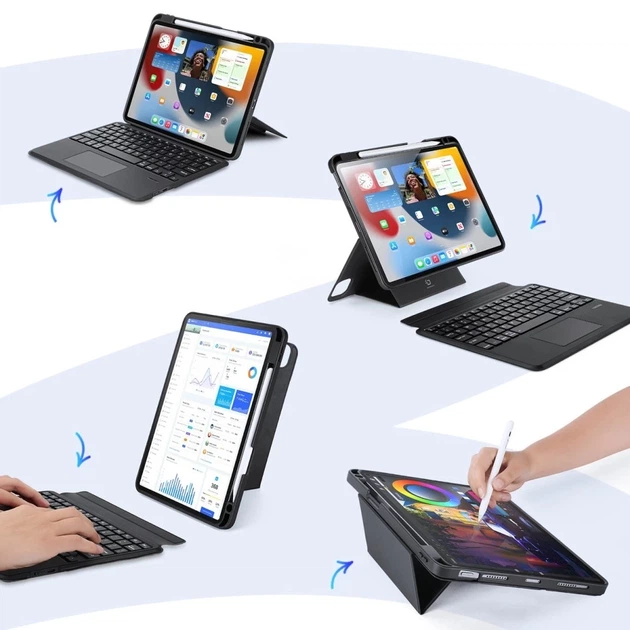 Чохол-клавіатура DUX DUCIS DK Series Bluetooth Keyboard Case для iPad Air 10.9 2022/2020 | Pro 11 2022/2021/2020/2018 Black (6934913024614) - зображення 5