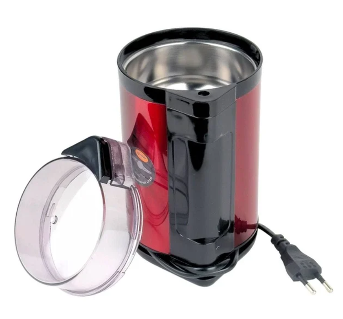 Кофемолка мощная для сахара кофе специй орехов 7101-R 1200Вт электрическая с двумя роторными ножами мелкого помола кофемолки большой емкости 300г с прозрачной крышкой - изображение 9