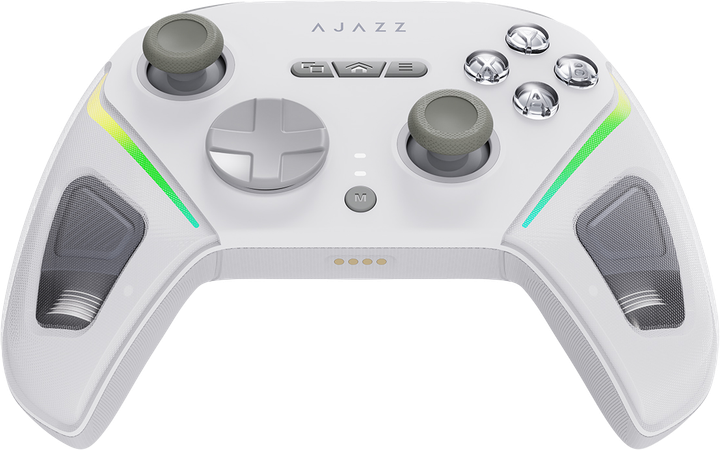 Бездротовий геймпад Ajazz GP100 2.4G/BT/USB Switch/PC/iOS/Android RGB White (GP100-W) - Фото 2 Бездротовий геймпад Ajazz GP100 2.4G/BT/USB Switch/PC/iOS/Android RGB White (GP100-W) - изображение 2