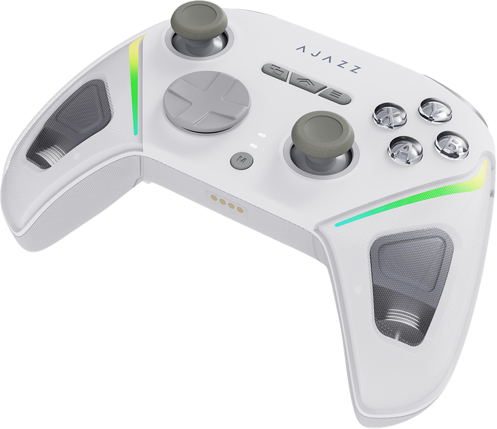 Бездротовий геймпад Ajazz GP100 2.4G/BT/USB Switch/PC/iOS/Android RGB White (GP100-W) - Фото 4 Бездротовий геймпад Ajazz GP100 2.4G/BT/USB Switch/PC/iOS/Android RGB White (GP100-W) - изображение 4