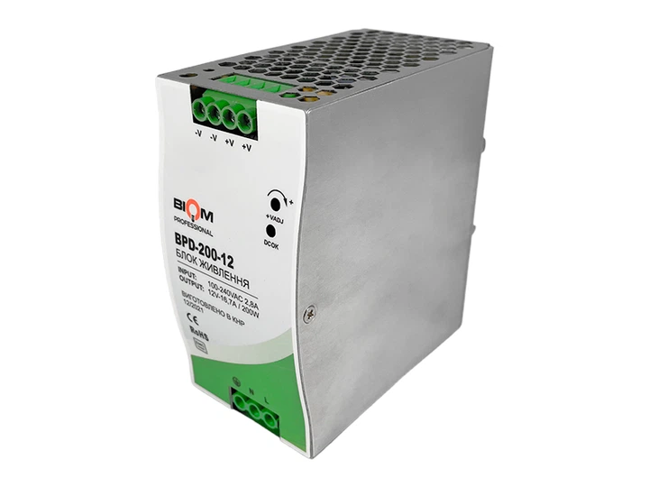 Блок живлення Biom Professional DC12 200W BPD-200-12 16,7A під DIN-рейку - изображение 2