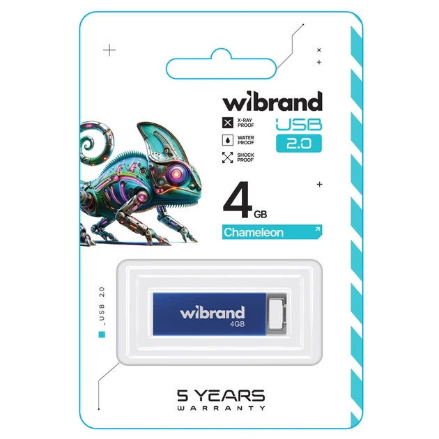 Флеш-накопичувач Wibrand USB 2.0 Chameleon 4Gb Blue - изображение 2