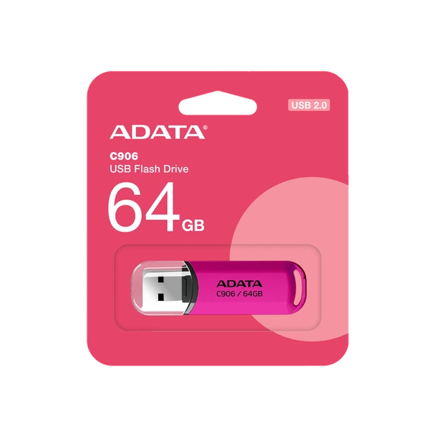 Флеш-накопичувач ADATA USB 2.0 C906 64Gb Purple Pink - Фото 2 Флеш-накопичувач ADATA USB 2.0 C906 64Gb Purple Pink - зображення 2