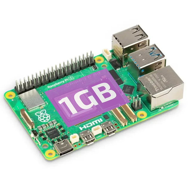 Одноплатный ПК Raspberry Pi 5 1GB SC2162 RPI5-1GB - Фото 1 Одноплатный ПК Raspberry Pi 5 1GB SC2162 RPI5-1GB - изображение 1
