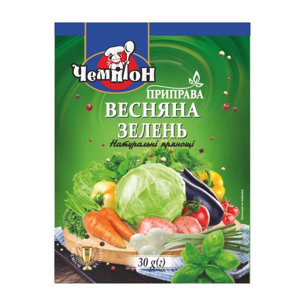 Приправа Чемпіон Весняна зелень 30 г - Фото 1 Приправа Чемпіон Весняна зелень 30 г - зображення 1