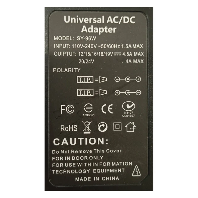 Адаптер питания для ноутбука Laptop Adapter SY-96W для зарядки аккумуляторных батарей, универсальный сетевой - изображение 5