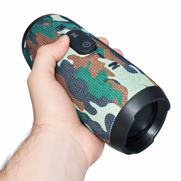 Портативна Bluetooth колонка у камуфляжному стилі, потужний звук, USB/AUX/FM - Фото 3 Портативна Bluetooth колонка у камуфляжному стилі, потужний звук, USB/AUX/FM - зображення 3