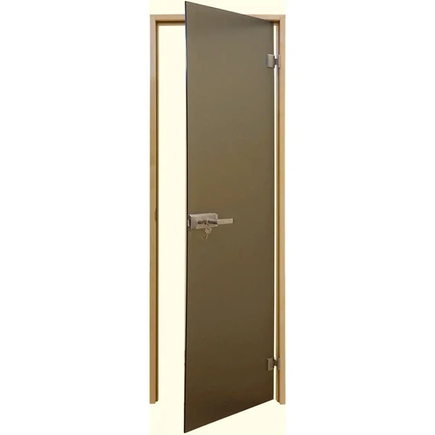Скляна двері Tesli Aqua Bronze Sateen 800х2000 мм загартоване скло не прозора міжкімнатна - зображення 2
