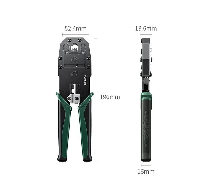 Обтискні кліщі Ugreen кримпер для обтискання конекторів RJ45 RJ12 RJ11 RJ10 RJ9 Green (NW304) - Фото 6 Обтискні кліщі Ugreen кримпер для обтискання конекторів RJ45 RJ12 RJ11 RJ10 RJ9 Green (NW304) - зображення 6