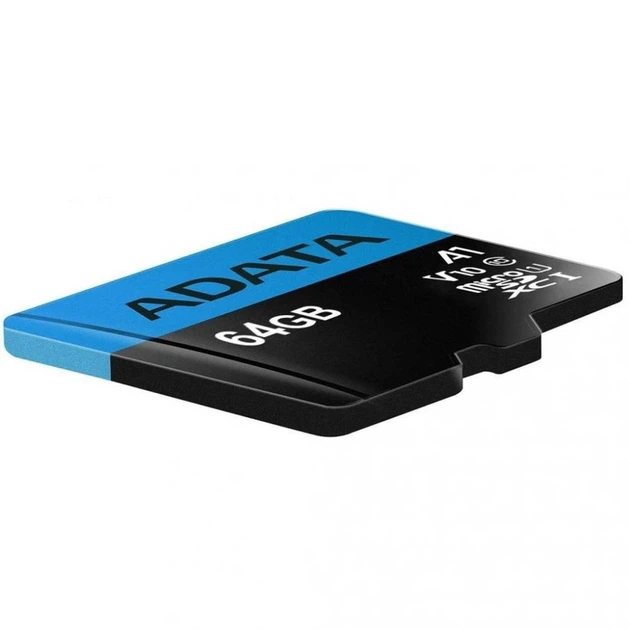 Карта пам'яті microSDXC (UHS-1) A-DATA Premier 64Gb Class 10 A1 (R-100Mb/s) (adapter SD) - Фото 3 Карта пам'яті microSDXC (UHS-1) A-DATA Premier 64Gb Class 10 A1 (R-100Mb/s) (adapter SD) - зображення 3