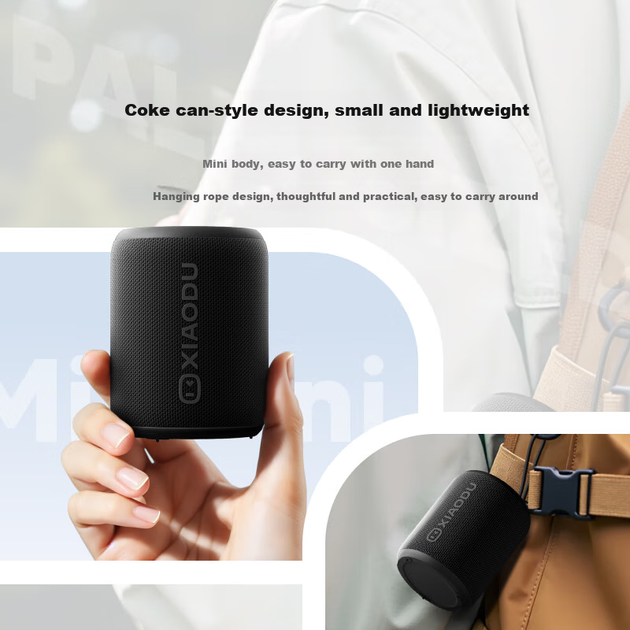 Bluetooth-колонка Xiaodu, міні-легка портативна Bluetooth-колонка, акустична міні-гармата Pengpai Sound Wave, пилонепроникна, водонепроникна, для кемпінгу, наддовгий термін служби батареї - зображення 7