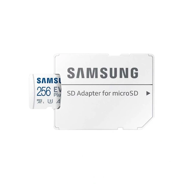 Картка пам'яті Samsung EVO Plus 256 GB microSD UHS-I U3 з адаптером SD для зберігання даних - Фото 7 Картка пам'яті Samsung EVO Plus 256 GB microSD UHS-I U3 з адаптером SD для зберігання даних - зображення 7