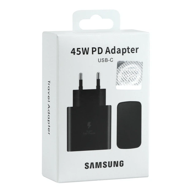 Мережевий зарядний пристрій Samsung 1USB-C PD 45 W 100-240V чорний - зображення 3