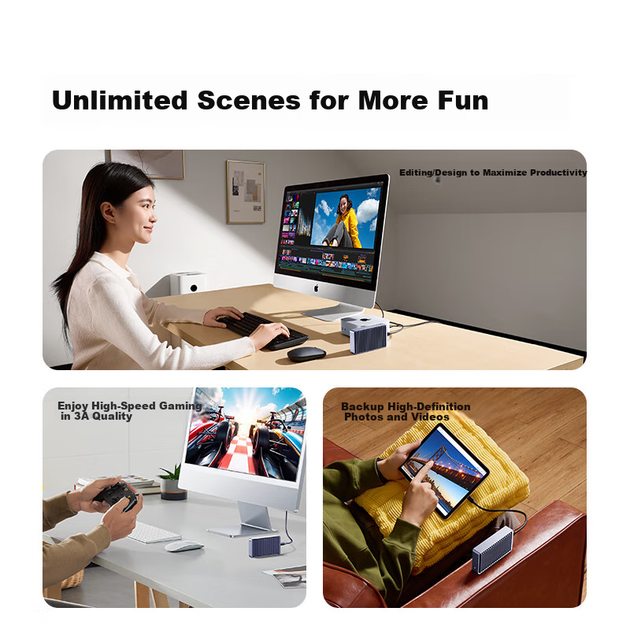 Зовнішній корпус для жорсткого диска UGREEN USB4 M.2 NVMe, сумісний з Thunderbolt 3/4, швидкість до 40 Гбіт/с, підходить для зовнішніх SSD-накопичувачів Apple Mac Mini та ноутбуків - зображення 6