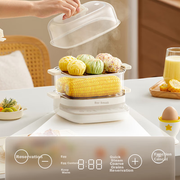 Пароварка Bear Intelligent Reservation Timer Egg Steamer Cooker All-In-In Machine, Egg Cooker with 304 Stainless Steel Steaming Tray, Small Mini Steamer, Thermal Food Warmer Breakfast Maker ZDQ-E12H3 - Фото 7 Пароварка Bear Intelligent Reservation Timer Egg Steamer Cooker All-In-In Machine, Egg Cooker with 304 Stainless Steel Steaming Tray, Small Mini Steamer, Thermal Food Warmer Breakfast Maker ZDQ-E12H3 - изображение 7