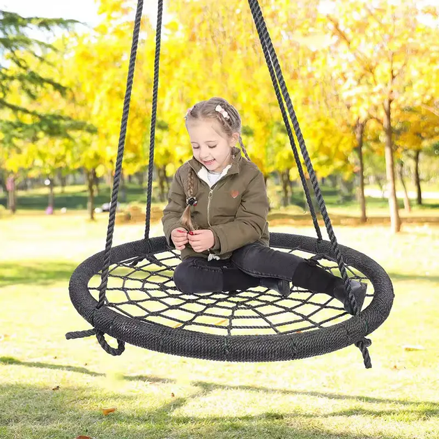 Качели гнездо аиста LUX 100 см Just Fun черный (3060BL) - Фото 2 Качели гнездо аиста LUX 100 см Just Fun черный (3060BL) - изображение 2