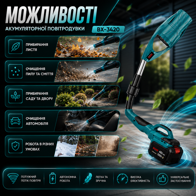 Аккумуляторная воздуходувка BX-3420 48 В - изображение 7