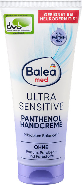 Крем для рук Balea med Ultra Sensitive (с пантенолом) 100 мл - Фото 1 Крем для рук Balea med Ultra Sensitive (с пантенолом) 100 мл - изображение 1