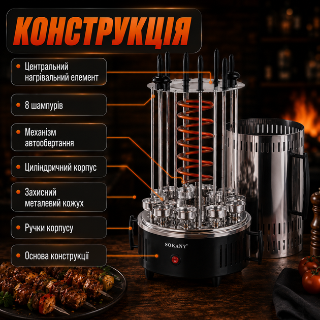 Электрошашлычница Sokany SK-6113 - изображение 8