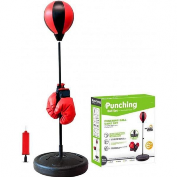 Детская боксерская груша на стойке с перчатками Punching Ball Set, набор для бокса с пружиной - Фото 1 Детская боксерская груша на стойке с перчатками Punching Ball Set, набор для бокса с пружиной - изображение 1