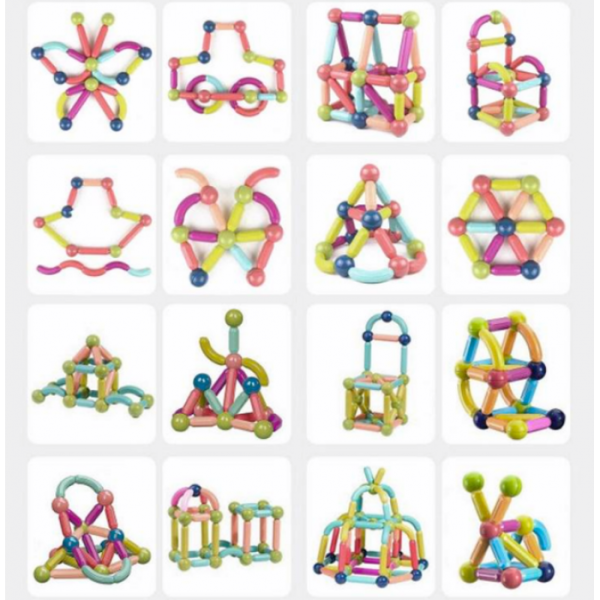 Магнітний конструктор 26 паличок 10 кульок SKY Magnetic Sticks - зображення 3