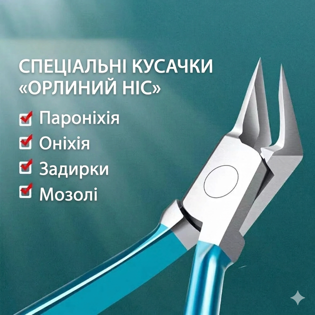 Кусачки для ногтей подологические Outfany Easy Clip для толстых и вросших ногтей Голубые (0168) - изображение 4