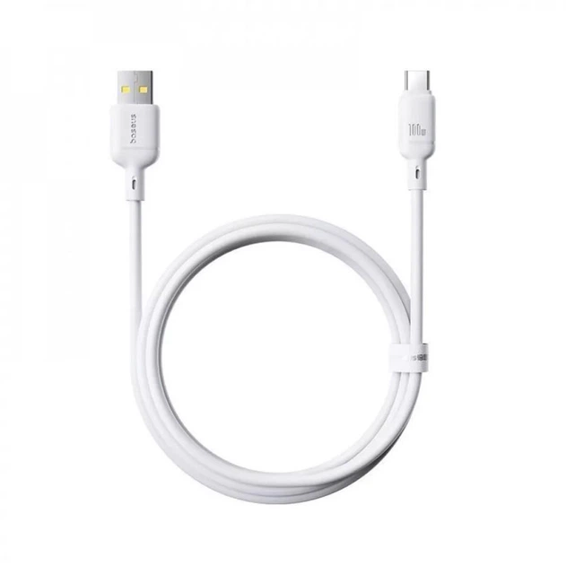 Кабель Baseus Silky Series Fast Charging Type-C 100W (1m) (white) - Фото 4 Кабель Baseus Silky Series Fast Charging Type-C 100W (1m) (white) - изображение 4