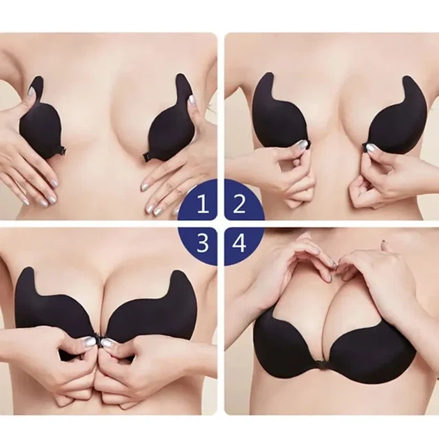 Бюстгальтер-невидимка Fly Bra флай бра силіконовий самоклейний без бретельок Чорний Чашка А - Фото 2 Бюстгальтер-невидимка Fly Bra флай бра силіконовий самоклейний без бретельок Чорний Чашка А - зображення 2
