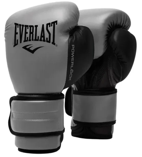 Боксерские перчатки Everlast 100% полиуретан 14 унций серые черные - изображение 2