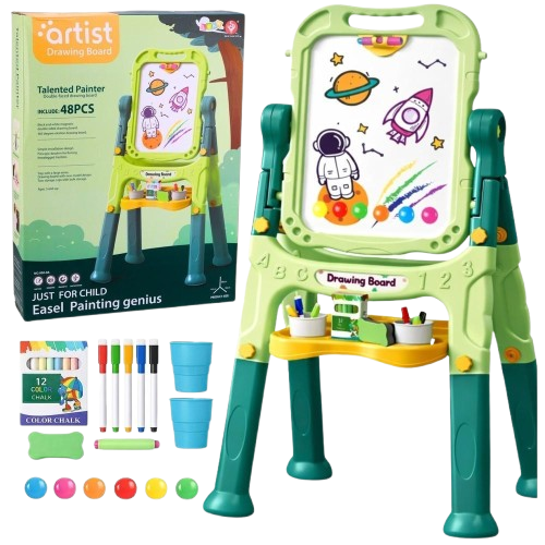 Магнітна дошка LEAN Toys Двостороння сухостираюча 48 елементів 30842 (5905991098027) - зображення 2