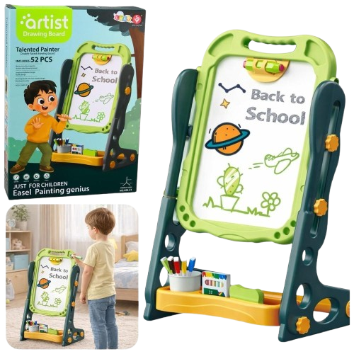 Магнітна дошка LEAN Toys Двостороння сухостираюча 52 елемента 30841 (5905991098010) - зображення 2