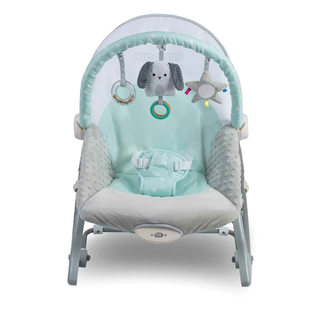 Шезлонг с вибрацией для малыша с регулировкой наклона до 18 кг Ricokids мята KT3281 - Фото 7 Шезлонг с вибрацией для малыша с регулировкой наклона до 18 кг Ricokids мята KT3281 - изображение 7