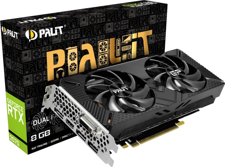 Видеокарта Palit PCI-Ex GeForce RTX 2070 Dual 8GB GDDR6 (256bit